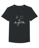 Love Peace & Beautiful Vibes Tricou mânecă scurtă guler larg Bărbat Skater