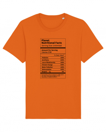 Planet Earth Nutritional Facts Bright Orange