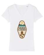 I'd Rather Be At The Beach  Tricou mânecă scurtă guler V Damă Evoker