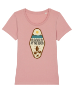 I'd Rather Be At The Beach  Tricou mânecă scurtă guler larg fitted Damă Expresser