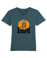 Bitcoin Be Disruptive Tricou mânecă scurtă guler V Bărbat Presenter