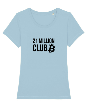 Bitcoin 21 Million Club (negru) Sky Blue