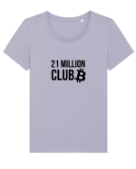 Bitcoin 21 Million Club (negru) Tricou mânecă scurtă guler larg fitted Damă Expresser