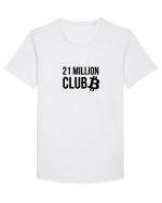 Bitcoin 21 Million Club (negru) Tricou mânecă scurtă guler larg Bărbat Skater