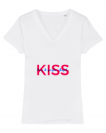 Kiss  Tricou mânecă scurtă guler V Damă Evoker