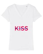 Kiss  Tricou mânecă scurtă guler V Damă Evoker