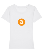 Bitcoin Logo Tricou mânecă scurtă guler larg fitted Damă Expresser