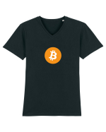 Bitcoin Logo Tricou mânecă scurtă guler V Bărbat Presenter