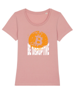 Bitcoin Be Disruptive (alb) Tricou mânecă scurtă guler larg fitted Damă Expresser