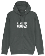 Bitcoin 21 Million Club (alb) Hanorac cu fermoar Unisex Connector