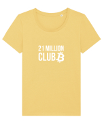 Bitcoin 21 Million Club (alb) Tricou mânecă scurtă guler larg fitted Damă Expresser
