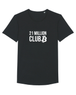 Bitcoin 21 Million Club (alb) Tricou mânecă scurtă guler larg Bărbat Skater