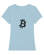 Bitcoin Binary Tricou mânecă scurtă guler larg fitted Damă Expresser