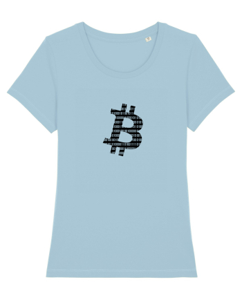 Bitcoin Binary Sky Blue