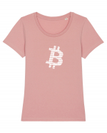 Bitcoin Binary (alb) Tricou mânecă scurtă guler larg fitted Damă Expresser