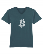 Bitcoin Binary (alb) Tricou mânecă scurtă guler V Bărbat Presenter