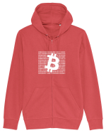 Bitcoin Binary Box (alb) Hanorac cu fermoar Unisex Connector