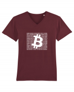 Bitcoin Binary Box (alb) Tricou mânecă scurtă guler V Bărbat Presenter