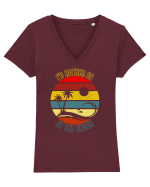 I'd Rather Be At The Beach  Tricou mânecă scurtă guler V Damă Evoker
