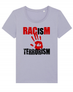 Racism is Terrorism Tricou mânecă scurtă guler larg fitted Damă Expresser