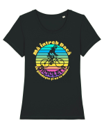Ma intreb daca bicicleta se gandeste si ea la mine Tricou mânecă scurtă guler larg fitted Damă Expresser