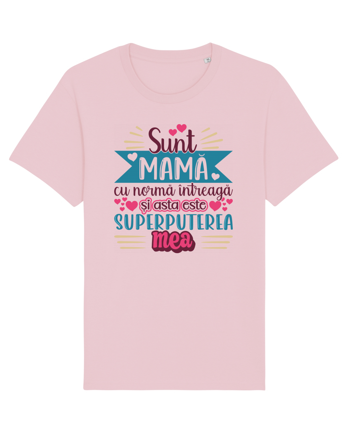 Tricou mânecă scurtă Unisex Rocker Cotton Pink