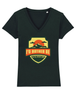 I'd Rather Be In The Mountains Tricou mânecă scurtă guler V Damă Evoker