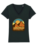 I'd Rather Be In The Mountains Tricou mânecă scurtă guler V Damă Evoker