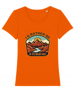 I'd Rather Be In The Mountains Tricou mânecă scurtă guler larg fitted Damă Expresser