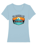 I'd Rather Be In The Mountains Tricou mânecă scurtă guler larg fitted Damă Expresser