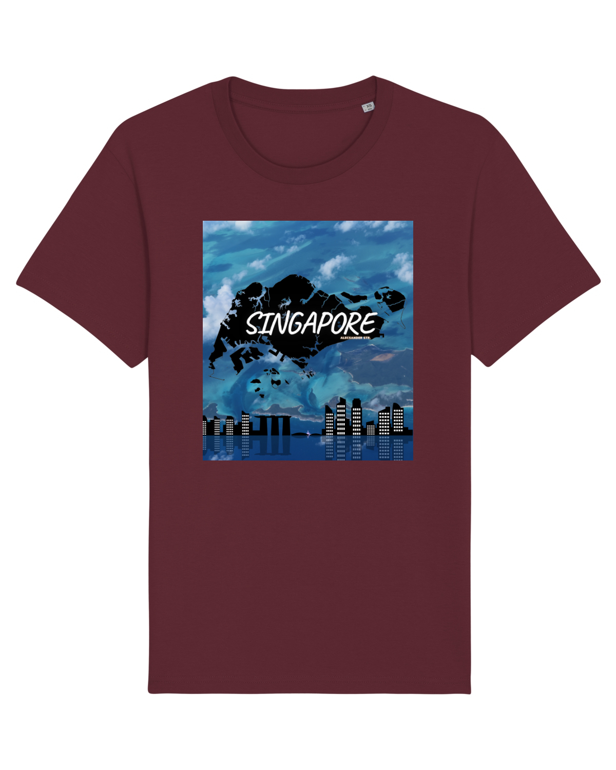 Tricou mânecă scurtă Unisex Rocker Burgundy