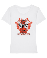 Angelique Tricou mânecă scurtă guler larg fitted Damă Expresser