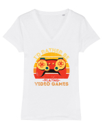 Gamer Tricou mânecă scurtă guler V Damă Evoker