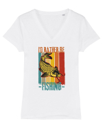 Pescari Tricou mânecă scurtă guler V Damă Evoker
