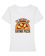 Pizza Lover Tricou mânecă scurtă guler larg fitted Damă Expresser