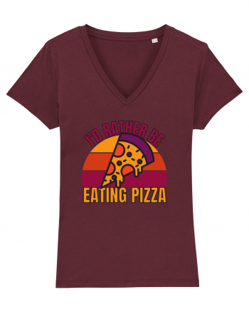 Pizza Lover Tricou mânecă scurtă guler V Damă Evoker