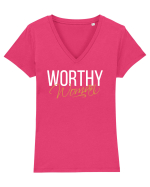 Worthy Woman Tricou mânecă scurtă guler V Damă Evoker