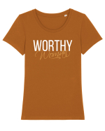 Worthy Woman Tricou mânecă scurtă guler larg fitted Damă Expresser