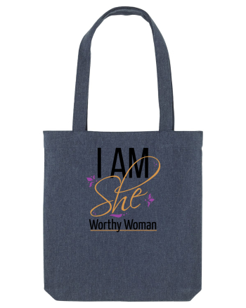 I AM SHE Worthy Woman Midnight Blue