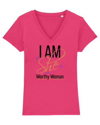 I AM SHE Worthy Woman Raspberry
