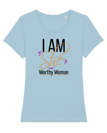 I AM SHE Worthy Woman Sky Blue
