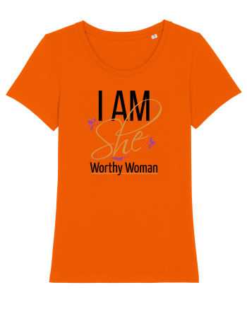 I AM SHE Worthy Woman Bright Orange