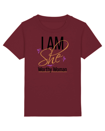 I AM SHE Worthy Woman Burgundy