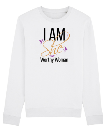 I AM SHE Worthy Woman White