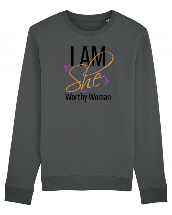 I AM SHE Worthy Woman Anthracite