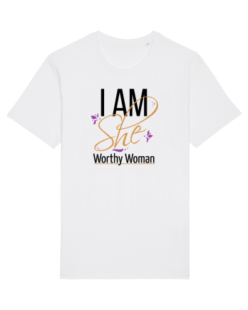 I AM SHE Worthy Woman White