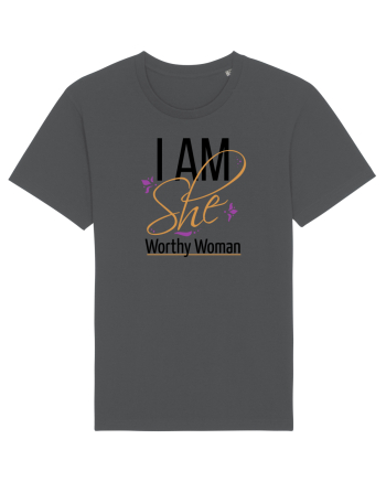 I AM SHE Worthy Woman Anthracite