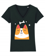 Dreaming Kawaii Dog Tricou mânecă scurtă guler V Damă Evoker