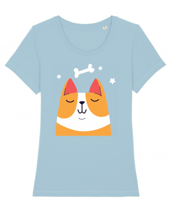 Dreaming Kawaii Dog Sky Blue