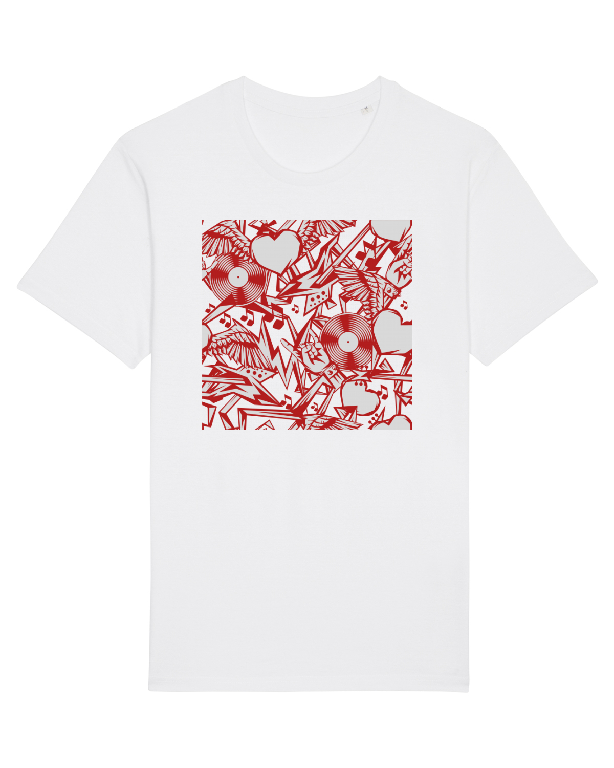 Tricou mânecă scurtă Unisex Rocker White